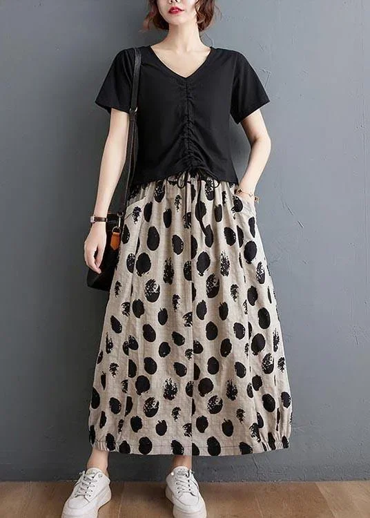 classy-black-dot-maxi-summer-skirts