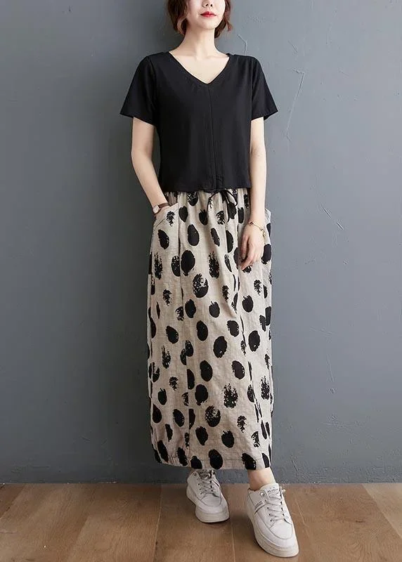 classy-black-dot-maxi-summer-skirts